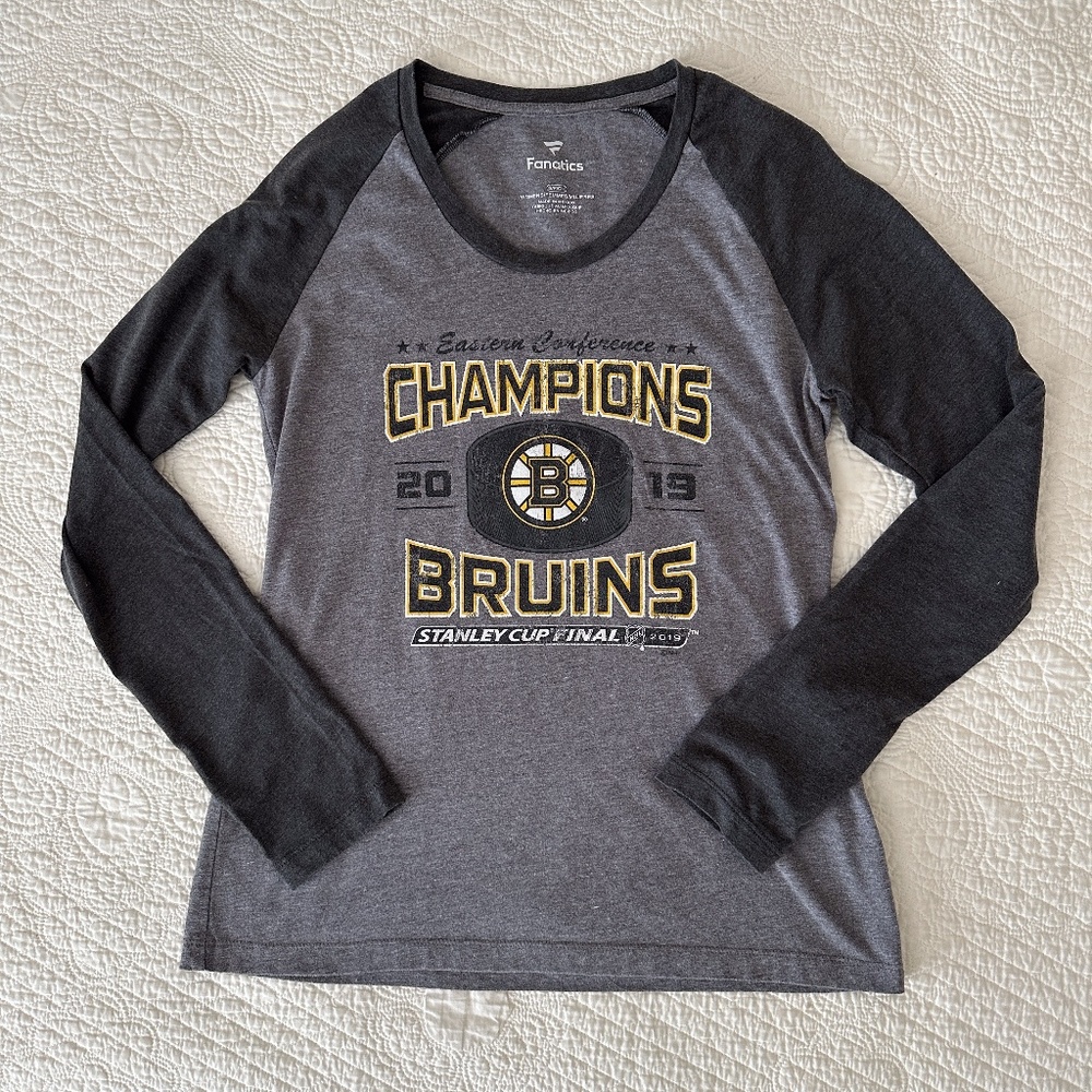 Boston Bruins Eastern Conference Champions Raglan Tee Shirt 2019 Stanley Cup